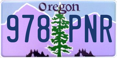 OR license plate 978PNR