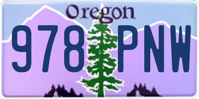 OR license plate 978PNW