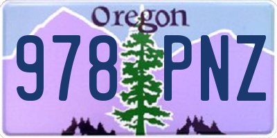 OR license plate 978PNZ