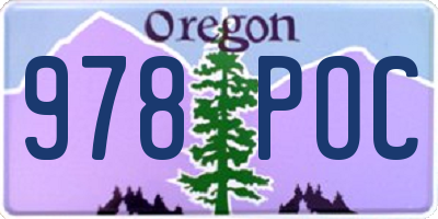 OR license plate 978POC