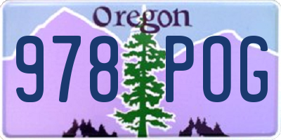 OR license plate 978POG