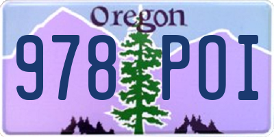 OR license plate 978POI