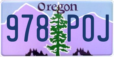 OR license plate 978POJ