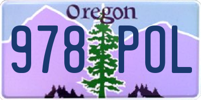 OR license plate 978POL
