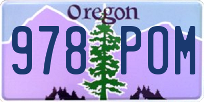 OR license plate 978POM