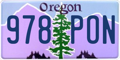 OR license plate 978PON