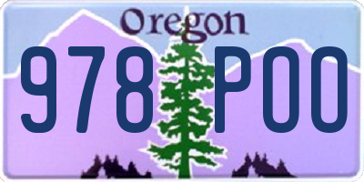 OR license plate 978POO