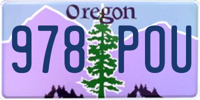 OR license plate 978POU