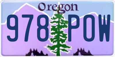OR license plate 978POW