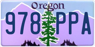 OR license plate 978PPA