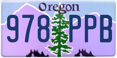 OR license plate 978PPB