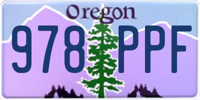 OR license plate 978PPF