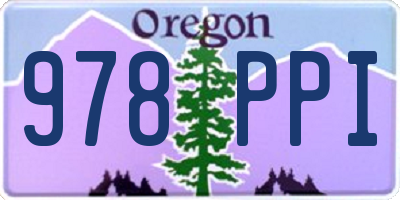 OR license plate 978PPI