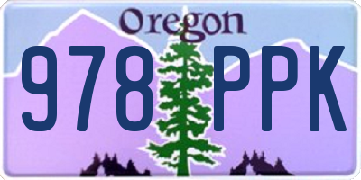 OR license plate 978PPK