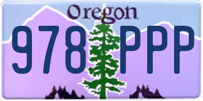OR license plate 978PPP