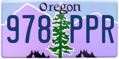OR license plate 978PPR