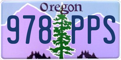 OR license plate 978PPS
