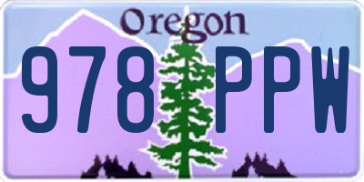 OR license plate 978PPW