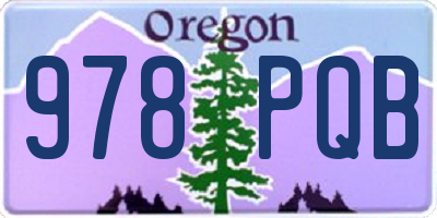 OR license plate 978PQB