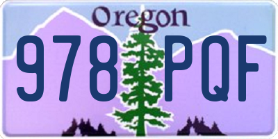 OR license plate 978PQF