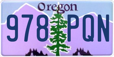 OR license plate 978PQN