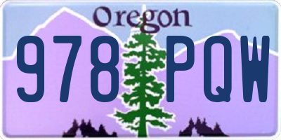 OR license plate 978PQW