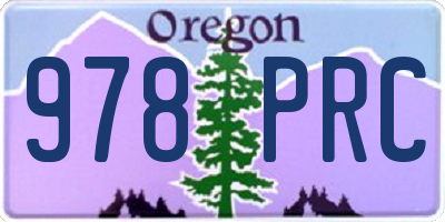 OR license plate 978PRC