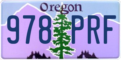 OR license plate 978PRF