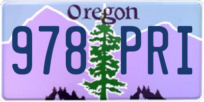 OR license plate 978PRI