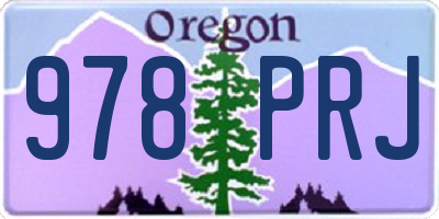 OR license plate 978PRJ