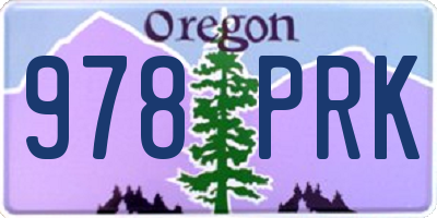 OR license plate 978PRK