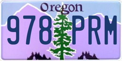 OR license plate 978PRM
