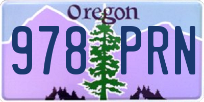 OR license plate 978PRN