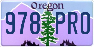 OR license plate 978PRO