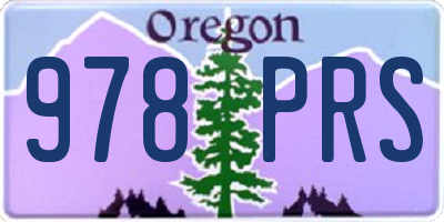 OR license plate 978PRS