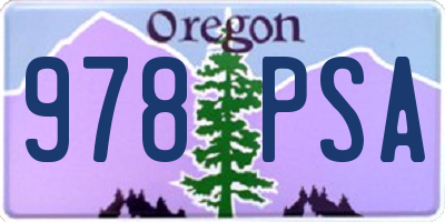 OR license plate 978PSA