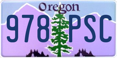 OR license plate 978PSC