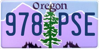 OR license plate 978PSE
