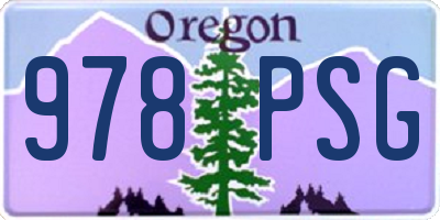 OR license plate 978PSG