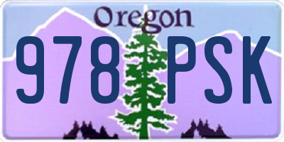 OR license plate 978PSK