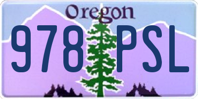 OR license plate 978PSL