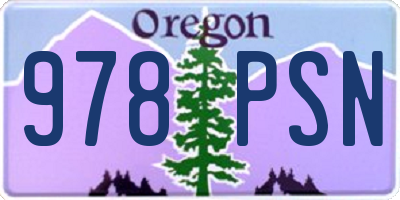 OR license plate 978PSN