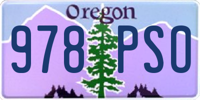 OR license plate 978PSO