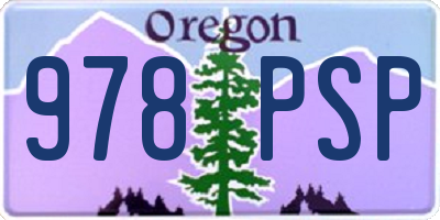 OR license plate 978PSP