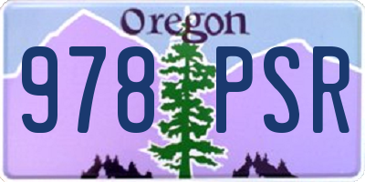 OR license plate 978PSR