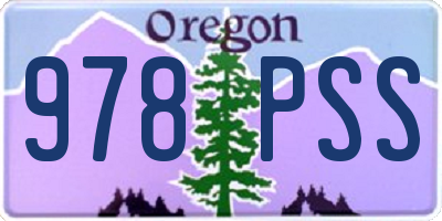 OR license plate 978PSS