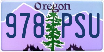 OR license plate 978PSU
