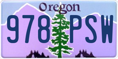OR license plate 978PSW