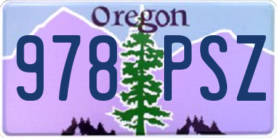 OR license plate 978PSZ