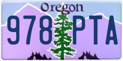 OR license plate 978PTA